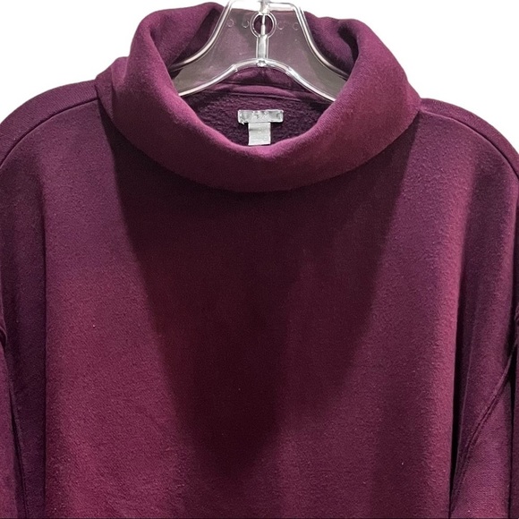 Aerie Maroon Turtleneck Oversized Athleisure Sweatshirt Sz S - Picture 2 of 13